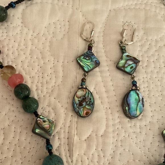ABALONE SHELL HAND MADE necklace/earrings Set - Picture 5 of 8